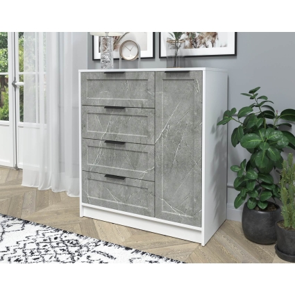 Тумба Тренд КТ-Т90 (Белый платинум ЛДСП/ Керамика ЛМДФ) Ш900 В1020 Г451